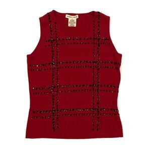 Blokette tank top red black